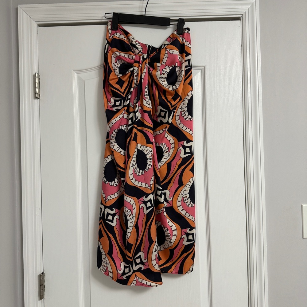 Zara paisley front knot skirt